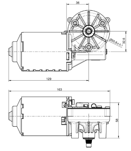 Wischermotor 24 V   90°-100°-110°