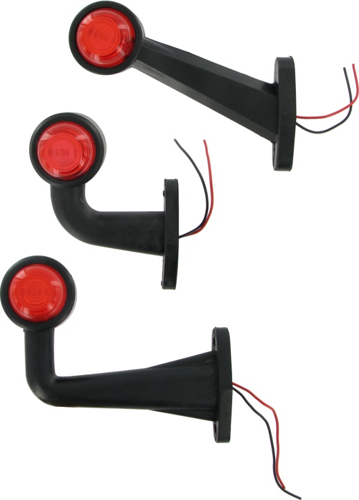 Begrenzungsleuchte LED rot/weiß Typ 127 mit Arm schräg